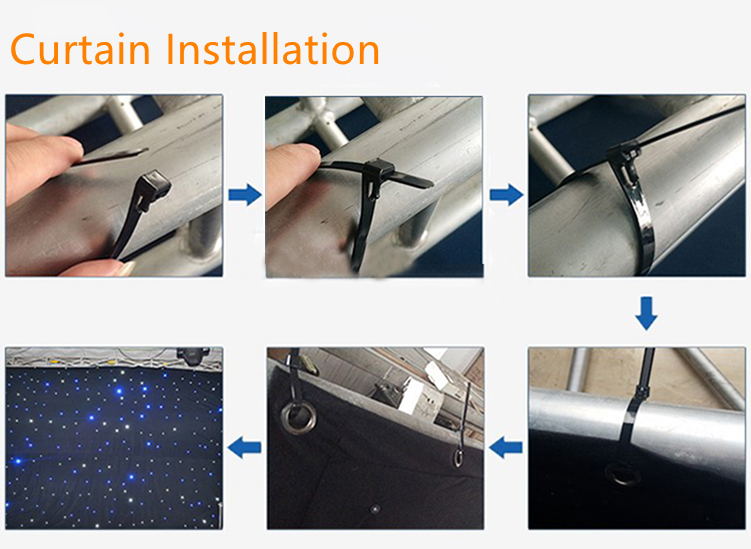 4*6M Blue And White LED Star Curtain Backdrop For Night Club LED Curtain Light Cloth
