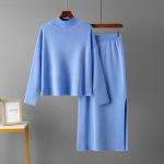 Free Size Ladies Top long sleeve and skirt sweater Knitted Casual Style Perfect
