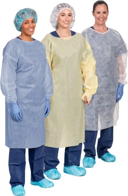 Non Toxic Non Woven Disposable White Lab Coats with Elastic Cuff