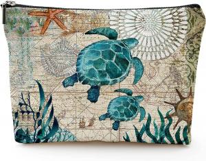 Wholesale Smooth Soft Waterproof Lighweight Sea Turtle Makeup Bag Travel Cosmetic Bag Zipper Pouch Friend Gifts Idea For Women from china suppliers