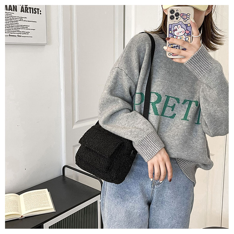 Cheapest New Plush Fabric Women's Shoulder Crossbody Bag Small Lambs Wool Fluffy Fur Winter Female Bag Designer Handbags