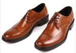 Genuine Leather Men's Dress Shoes Dark Brown Spring Autumn Shoes