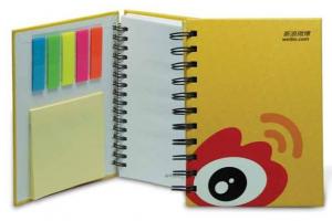 spiral notebook with sticky note notepad writing pad