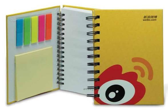 Quality spiral notebook with sticky note notepad writing pad for sale
