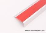 Extruded Aluminum Stair Nosing With Non Slip PVC Rubber , Metal Stair Edge