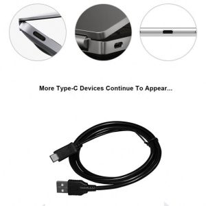 USB A to Type C Fast Charging Cable 1m Black White
