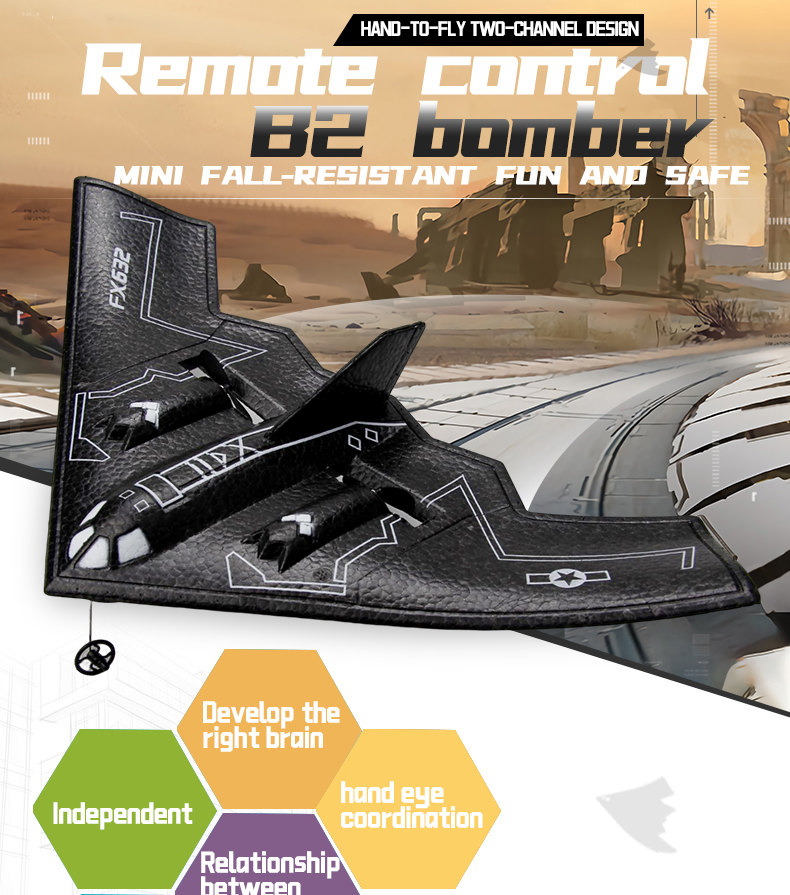 Frequency Fx632 Rc Airplane Mini 2ch Aircraft Drone 2.4GHz Wireless Control Toys for Wonderful Children's Gift