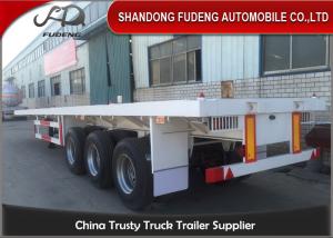 Wholesale Flatbed container transport semi trailer , 3 axles flat bed container semi trailer truck from china suppliers