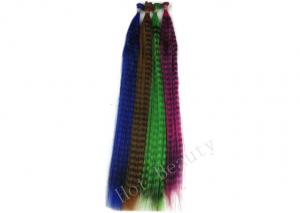 China Striped Straight Colored Synthetic Plume Feather Hair Extensions for Lady on sale