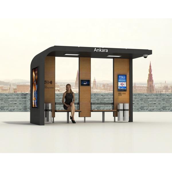 Advertising Rectangular L4000mm 5hours Solar Bus Shelter