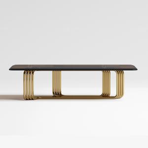 Wholesale Contemporary Round Coffee Table With Tempered Glass Brush Rose Gold Base from china suppliers