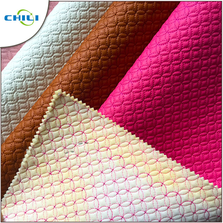Decorative Quilted Leather Fabric Foam Backing For Auto Headliner Headboard