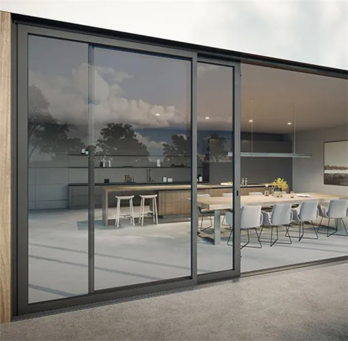 Exterior Aluminum Sliding Doors With Large Glass View And 70mm Window Frame Width