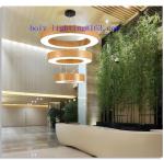 LED Pendant Lights Round Shape Black White Wood Color 800MM 600MM