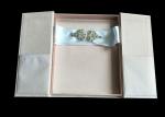 Wedding Favor Dress Book Shaped Box , Magnetic Flip Top Box Ribbon Closure