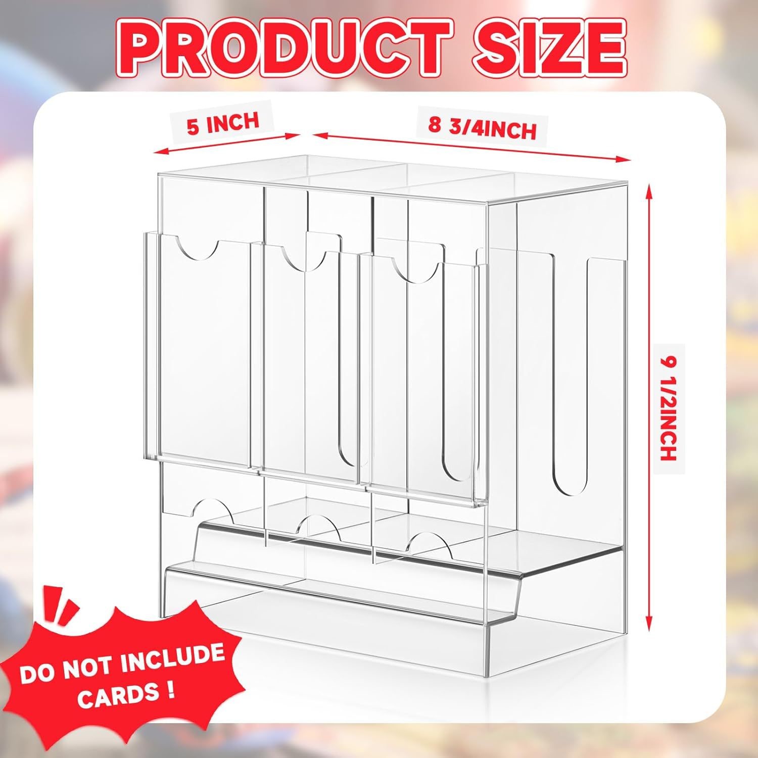 Acrylic 3-Slot & 6-Slot Booster Pack Dispenser Acrylic Card Organizer TCG Storage Solution – Premium Card Storage & Organizer