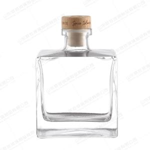Wholesale Hot Stamping 500ml Clear Square Shape Wine Glass Bottle for Vodka Brandy Whisky Rum Tequila from china suppliers