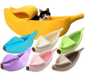 Wholesale Warm Soft Punny Lovely Pet Supplies For Banana Indestructible Pet Bed from china suppliers