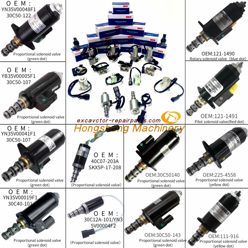 Proportional Excavator Solenoid Valve Kobelco SK100 SK120 YB35V00005F1 30C50-107