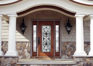 Wholesale Personal Style Spray Coating Wrought Iron Glass Door With Hot Dipfabricated from china suppliers