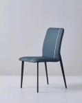 Haze Blue Antique Wooden Throne Chair Fire Retardant Faux Leather Wood Frame