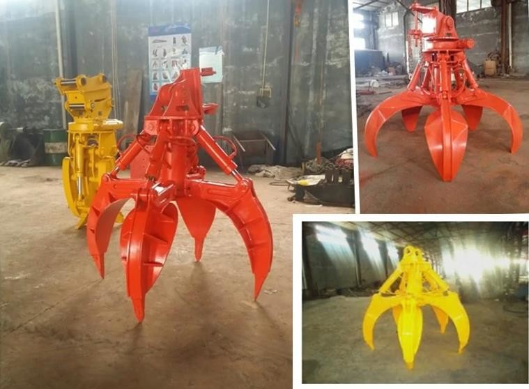 Longer Life-span High Efficiency Orange Peel Grapple Excavator Scrap Grab Bucket for CAT325, SK300, HD1638