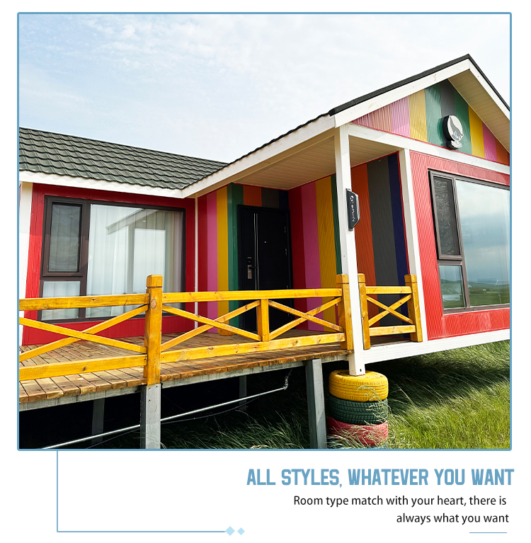 Customized Color Small Tiny Home Prefab Luxury Villa House for 3 2 Bedroom