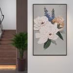 Modern Textured Canvas Oil Painting Abstract Flower Hand Painted Living Room