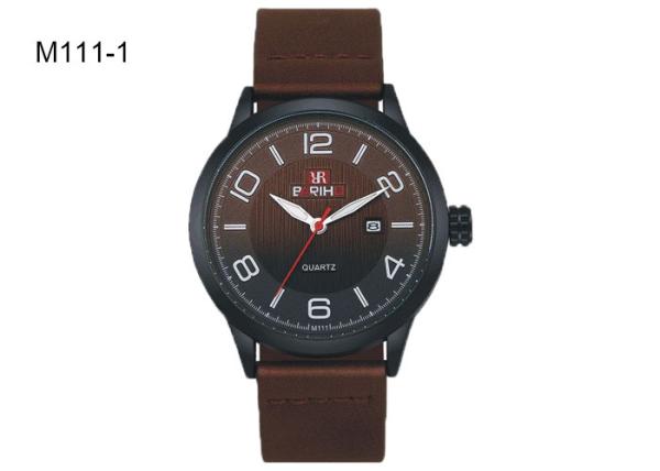BARIHO Men's Quartz Watch Fashion PU Leather Band Men Wrist Waterproof Watch