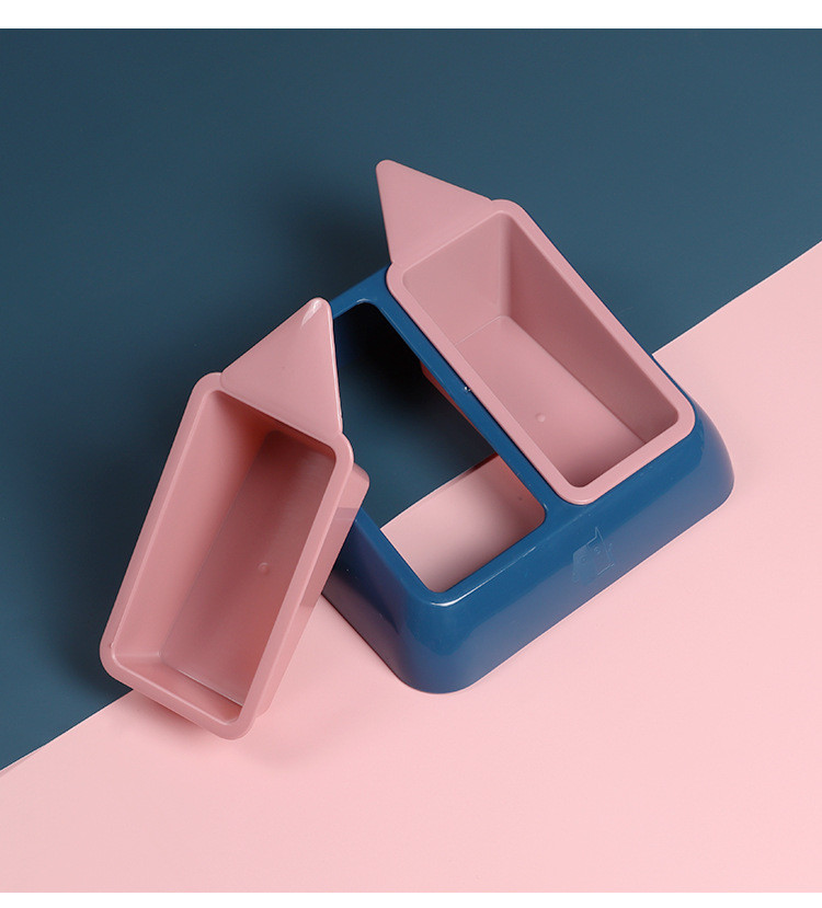 Pet Plastic Cat Bowls Multi-Functional Slanted Dog Food Feeder Bowl