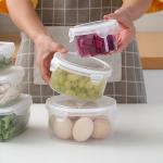 Square Plastic Lunch Containers 350ml Refrigerator Sealed Storage