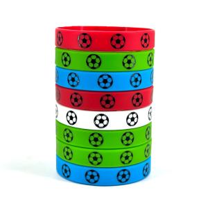 Wholesale Slogan Watchword Printed Silicone Bracelets Custom Football Fans Sports Silicone Wristbands from china suppliers