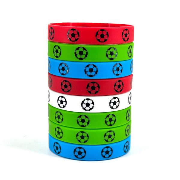 Slogan Watchword Printed Silicone Bracelets Custom Football Fans Sports Silicone