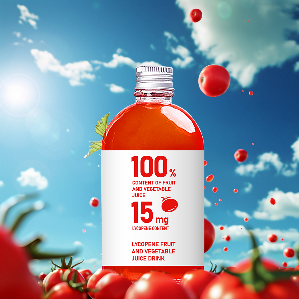 Plastic Bottled Unsalted Tomato Juice 100ml 3% Nutrient Reference Value