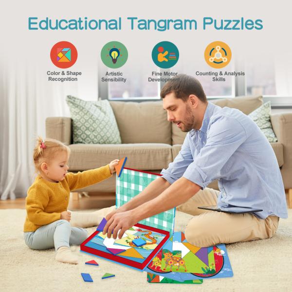 Travel EVA Games Preschool Educational Toys Geometric Cognition Tangram Puzzles