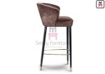 Luxury Style Restaurant Supply Bar Stools Green Velvet Ash Wood With Feet