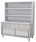 L1500MM with 3-Drawers and Over-Shelves Stainless Steel Work Cabine Catering