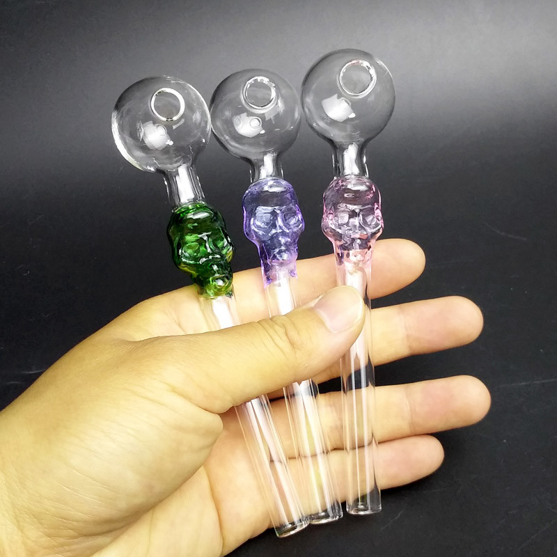 Adults Hand Blown Glass Pipe , Borosilicate Glass Oil Burner Tube 5.5 Inch
