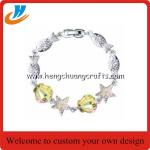 Fashion Silver Plated Jewelry DIY Butterfly Star Beaded Charm Bracelet