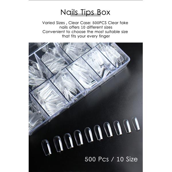 Stiletto Extra Long Press on Nail Extension Tips Full Cover Faux Nails Tips for Small Nails Single item French Style