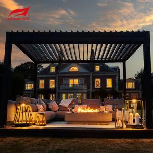 Wholesale 3X3 3x4 3x5 Outdoor Motorized Aluminum Pergola With Grey Roller Blinds from china suppliers