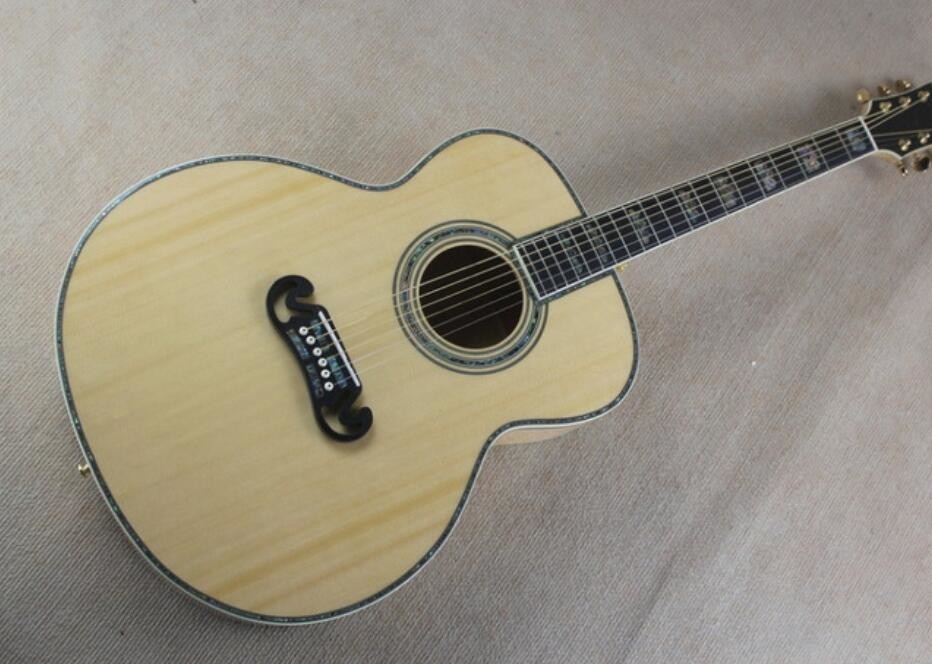 2018 new Real abalone G200 deluxe acoustic guitar All abalone inlay G200 luxury deluxe electric acoustic guitar