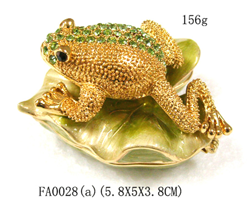 Gifts Handmade Frog Trinket Box Frog Ring Box Frog Jewelled Jewelry Box with Crystal Pewter Frog Jewelry Trinket box