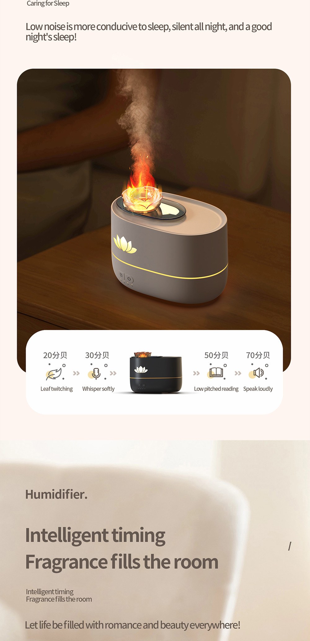 350ml Fire Diffuser Humidifier With Timing Automatic Outage Protection