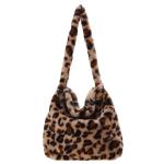 2022 Wholesale Leopard Print Bags For Women Soft Plush Shoulder Bags Female