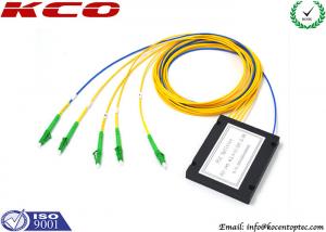 China FTTH Fiber Optic ABS Box PLC Splitter / Corning Optical Fibre Splitter 1 x 4 Type on sale