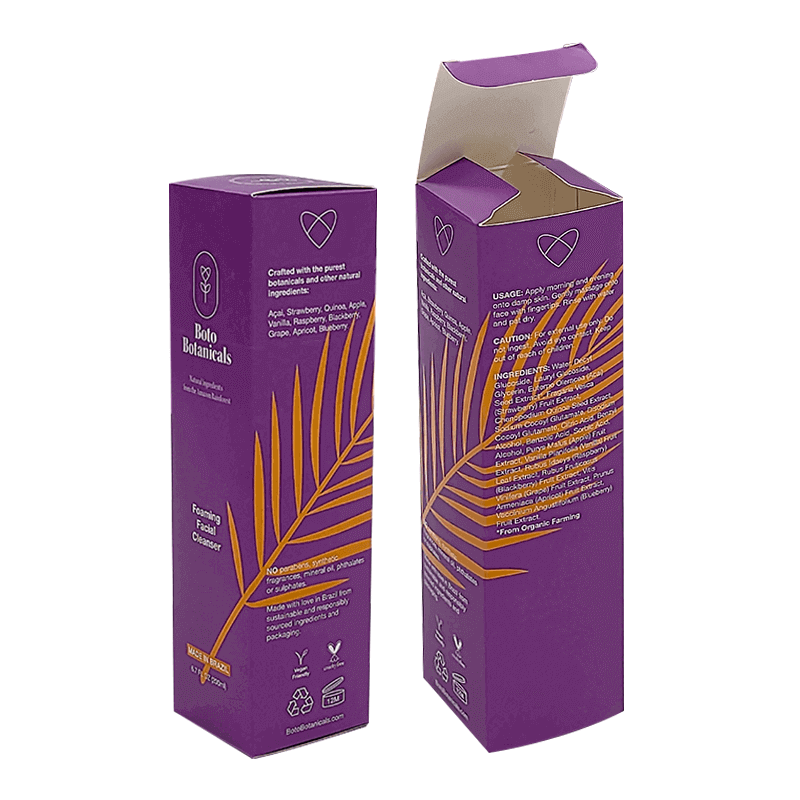 Foldable Luxury Paper Card Cosmetic Packaging Box for Reverse Tuck End Skincare
