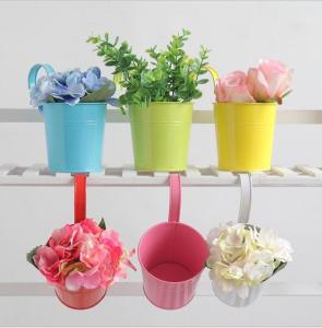 Wholesale Metal Flower Pot Balcony Garden Planter Iron Hanging Flower Barrel from china suppliers