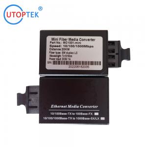 Wholesale Mini 10/100/1000m Fiber Optic Sc Media Converter gigabit mini fiber media converter with cheap price from china suppliers