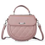 Genuine Leather Bag Fashion Handdags Rhombus Lattice Stitching Round Cross-body